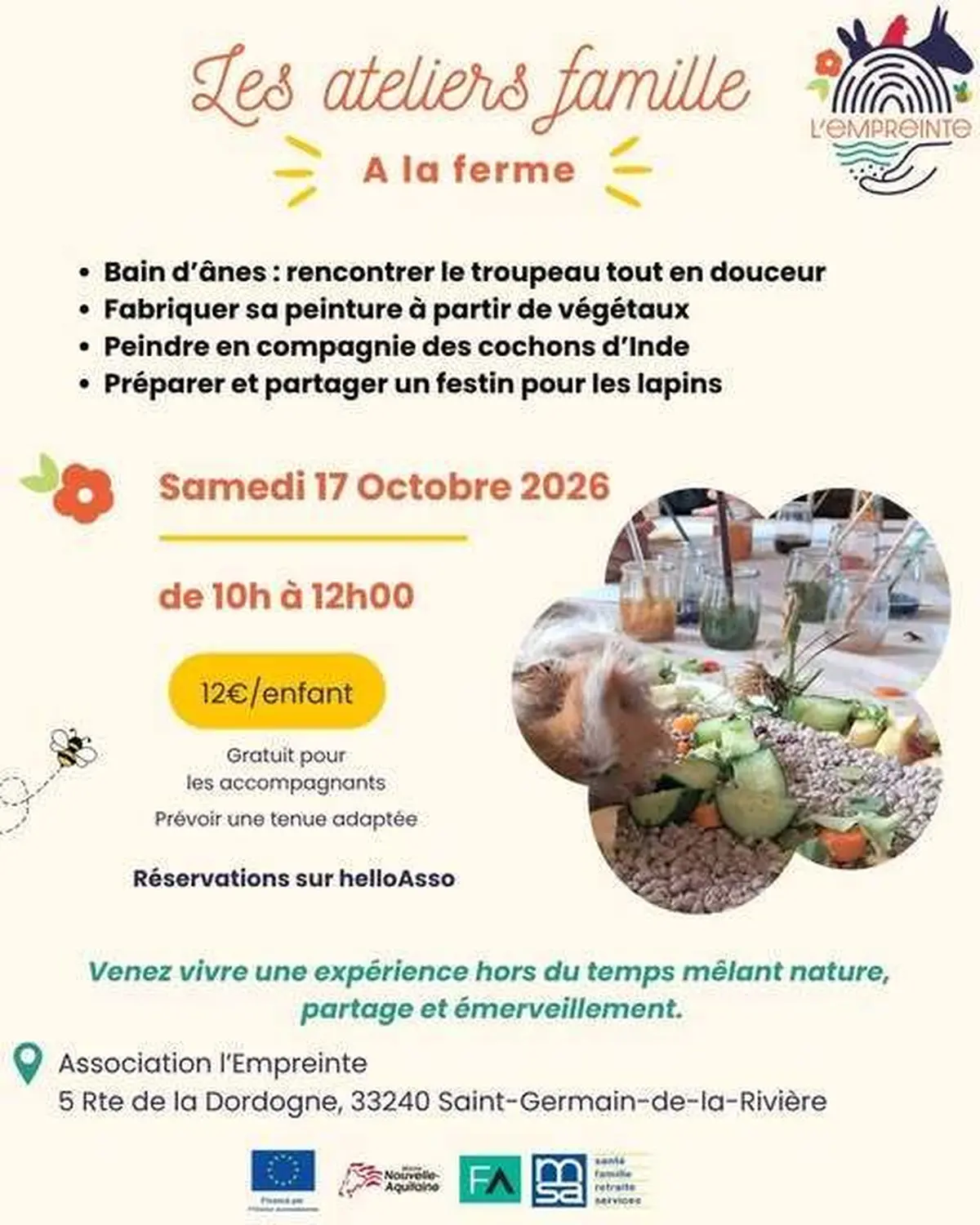 Les ateliers famille de la ferme pédagogique l'Empreinte