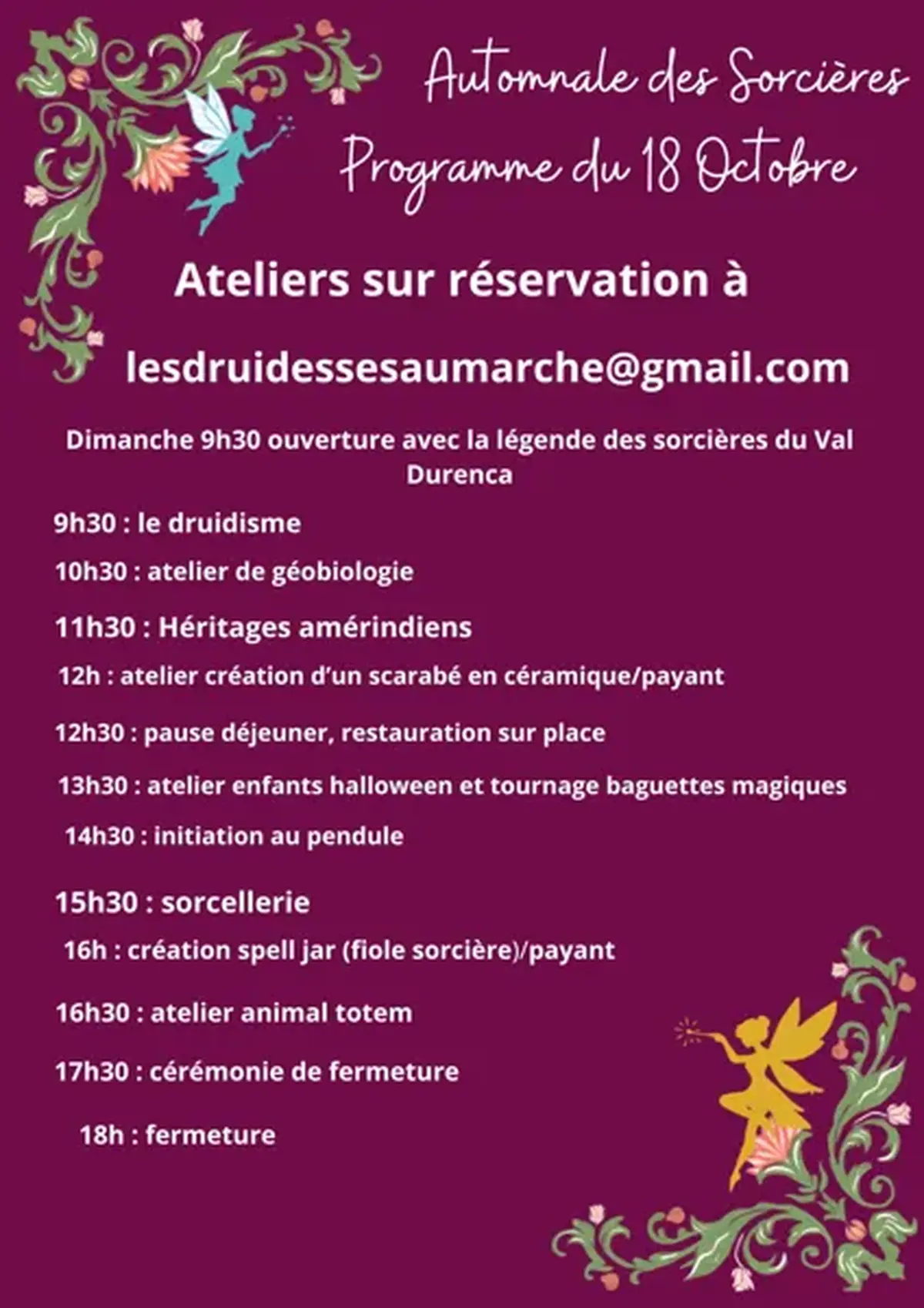 Les Automnales – Ateliers ésotériques et marché artisanal aux Moulins de Roupeyrac