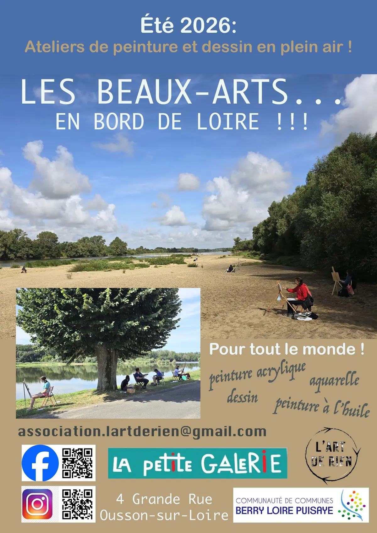 Les Beaux Arts en bord de Loire : ateliers de peinture à l'huile