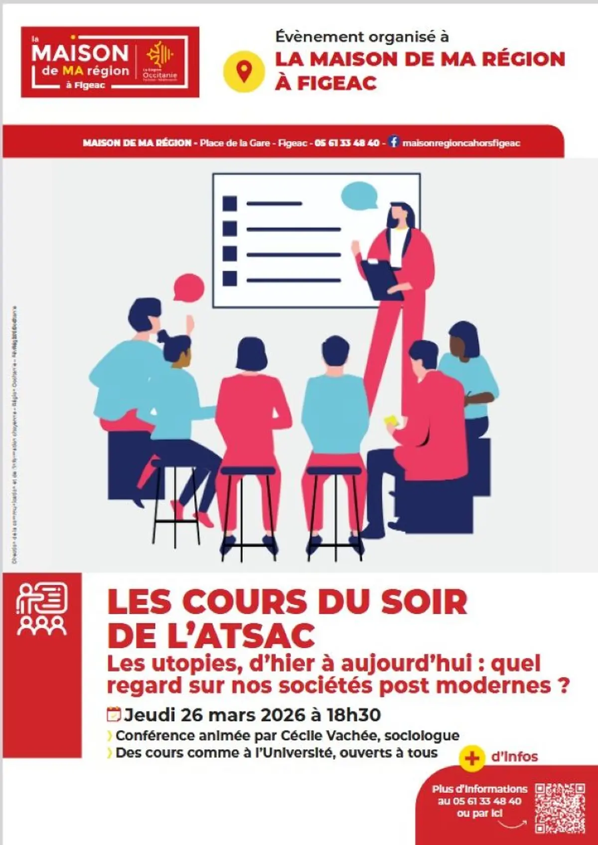 Les cours du soirs de l’ATSAC  à Figeac : les utopies, d’hier à aujourd’hui