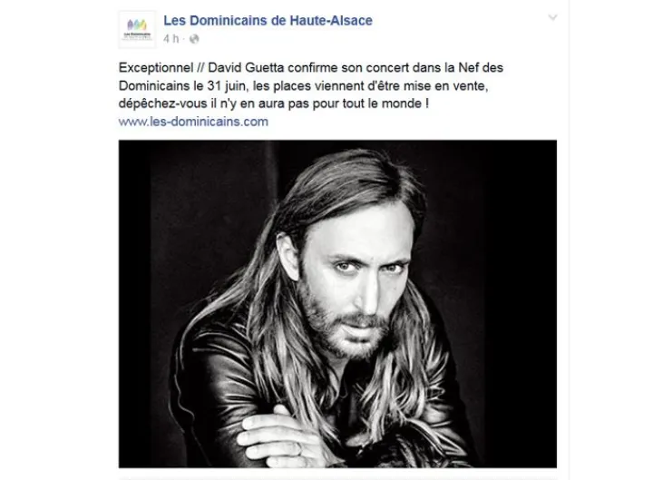 Les Dominicains : un concert de David Guetta... le 31 juin !