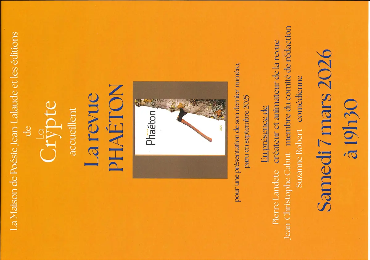 Les Editions de la Crypte accueillent la Revue du Phaéton