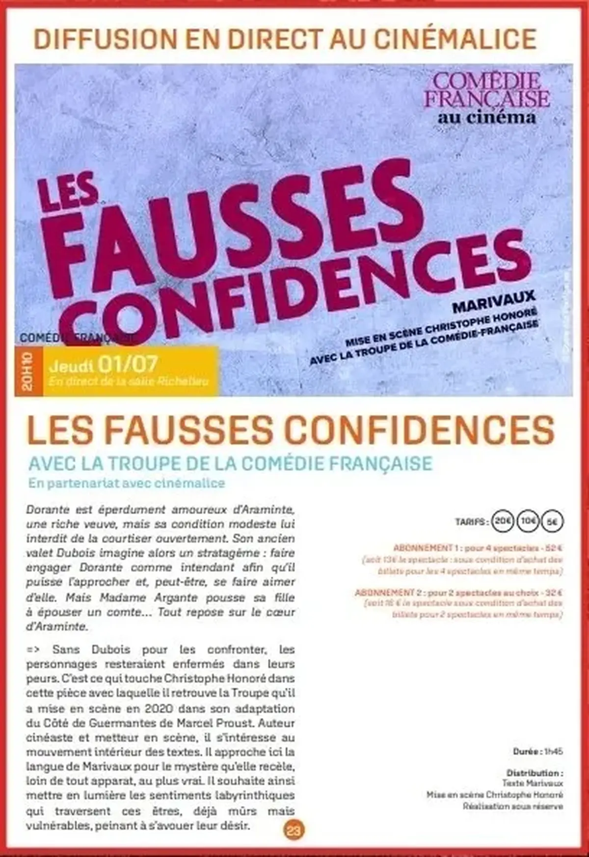 Les fausses confidences marivaux
