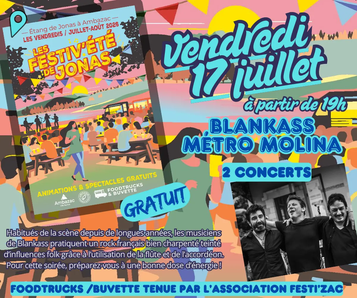 Les Festiv'Eté de Jonas : trio acoustique Blankass et Métro Molina (Zest’ivales de Festi’Zac)