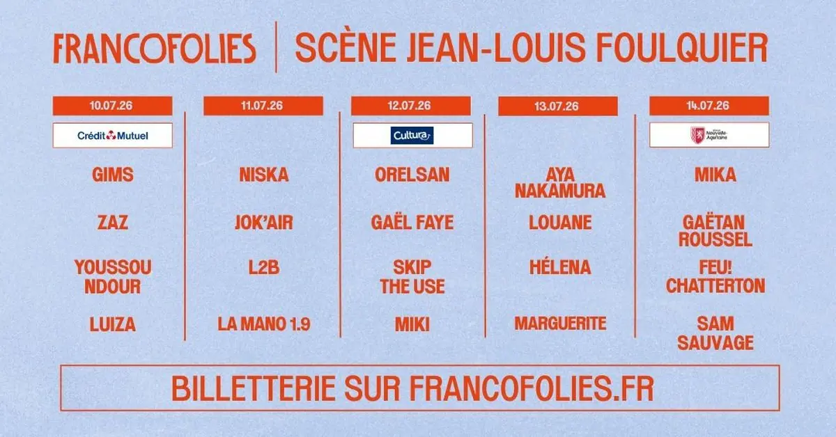 Jour par jour, sur la scène Jean Louis Foulquier aux Francofolies