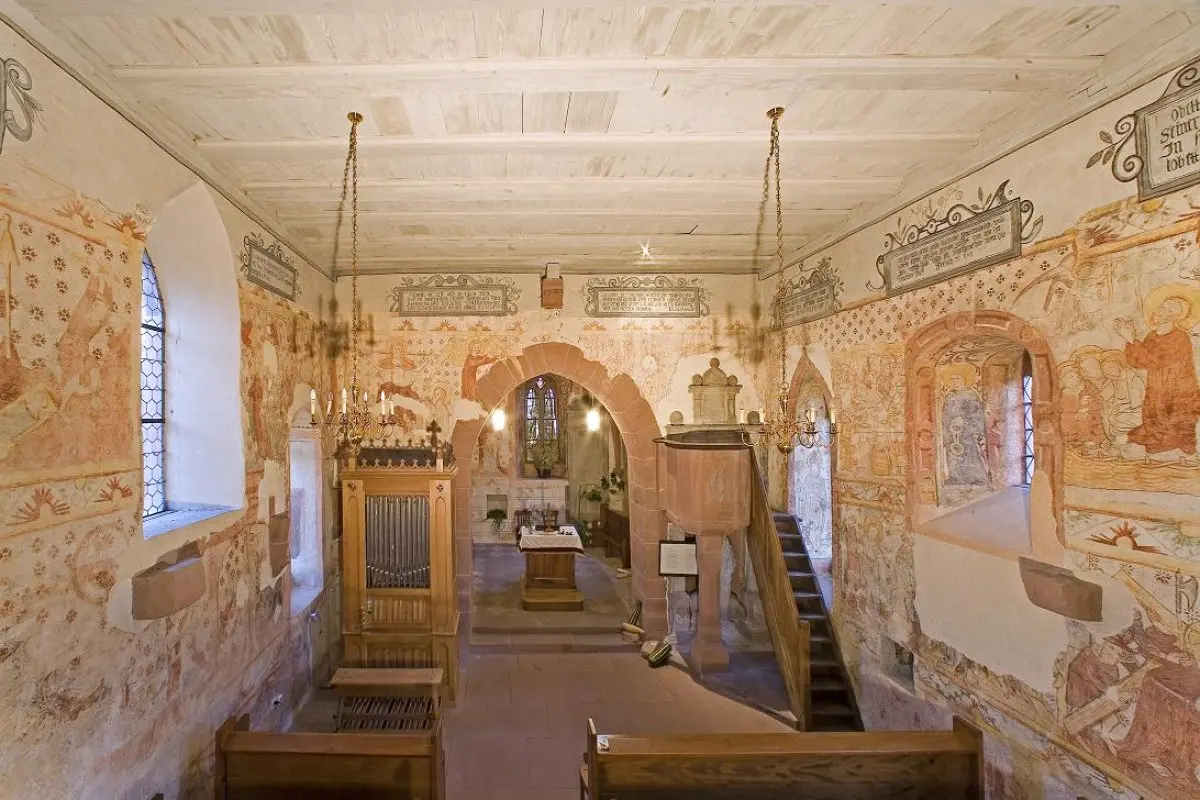 Les fresques du temple de Weiterswiller sont d'une conservation impressionnante