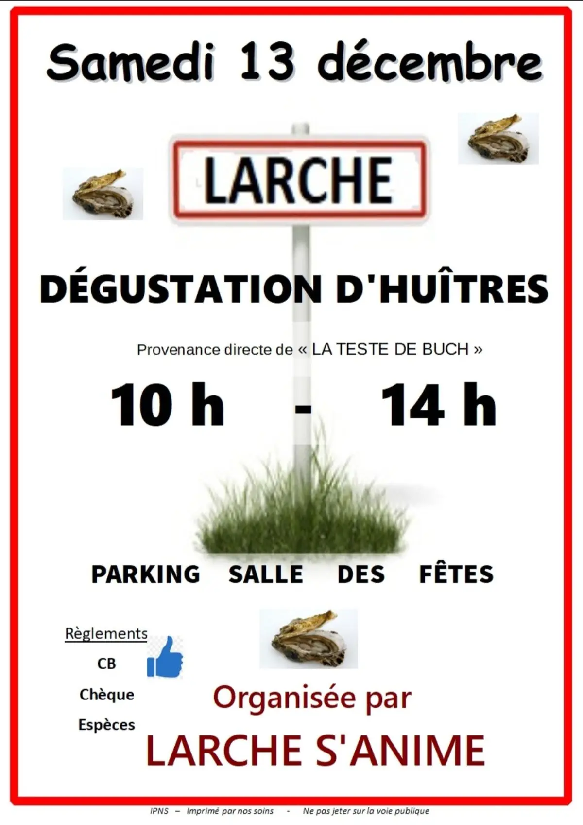 Les huîtres de Noël à Larche