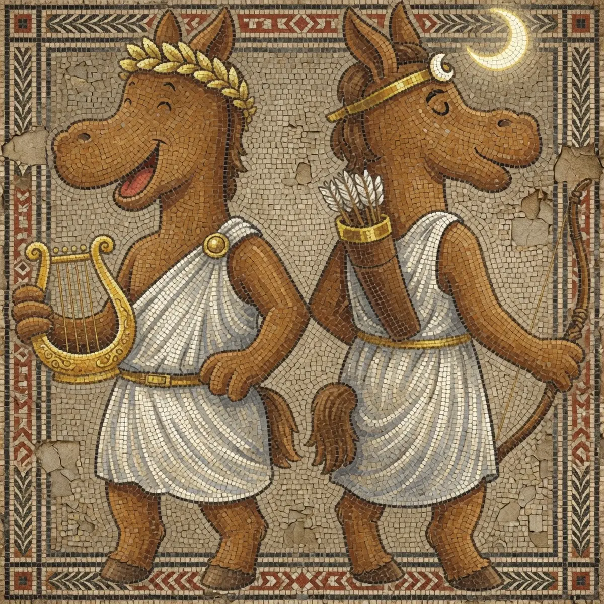 Les jeudis de l'été : les jumeaux de l’Olympe en mosaïque