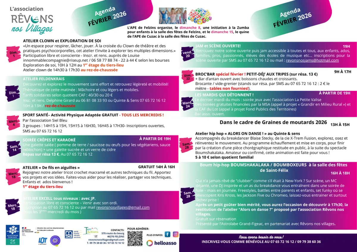 Les mardis soirs qui détonnent à l'association Rêvons nos Villages à Felzins !