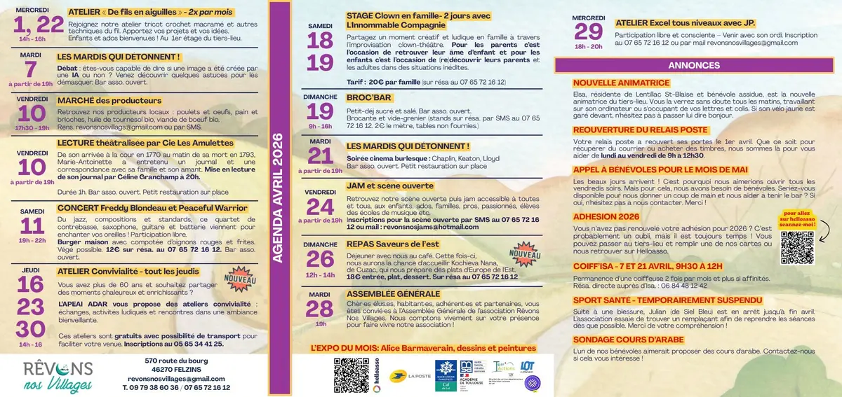 Les mardis soirs qui détonnent à l'association Rêvons nos Villages à Felzins !