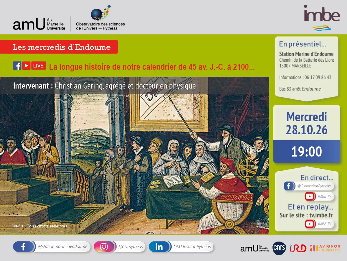 Les Mercredis d'Endoume / La longue histoire de notre calendrier de 45 av. J.-C. à 2100...