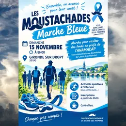 Les moustachades marche bleue