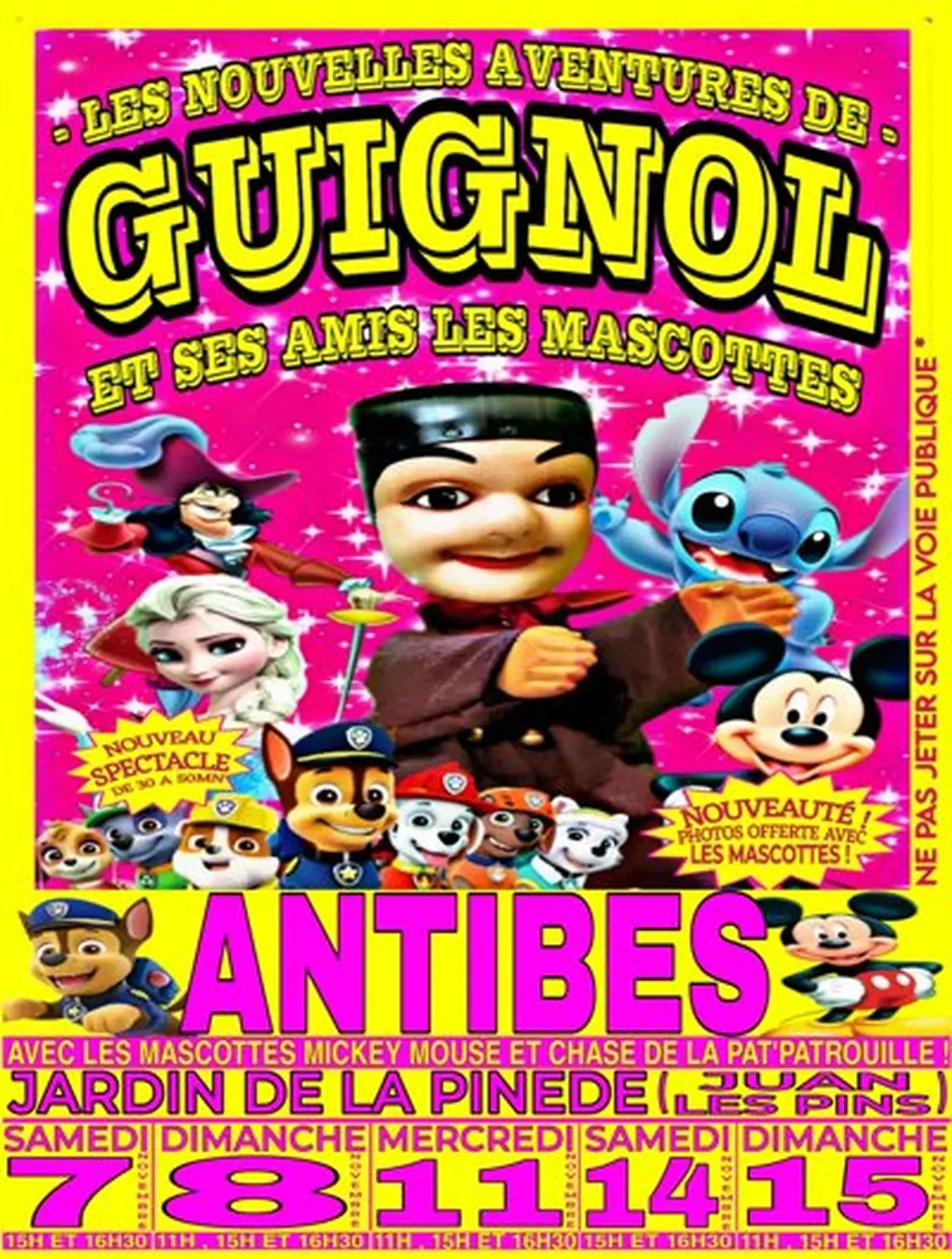 Les nouvelles aventures de Guignol et ses amis les mascottes à Antibes