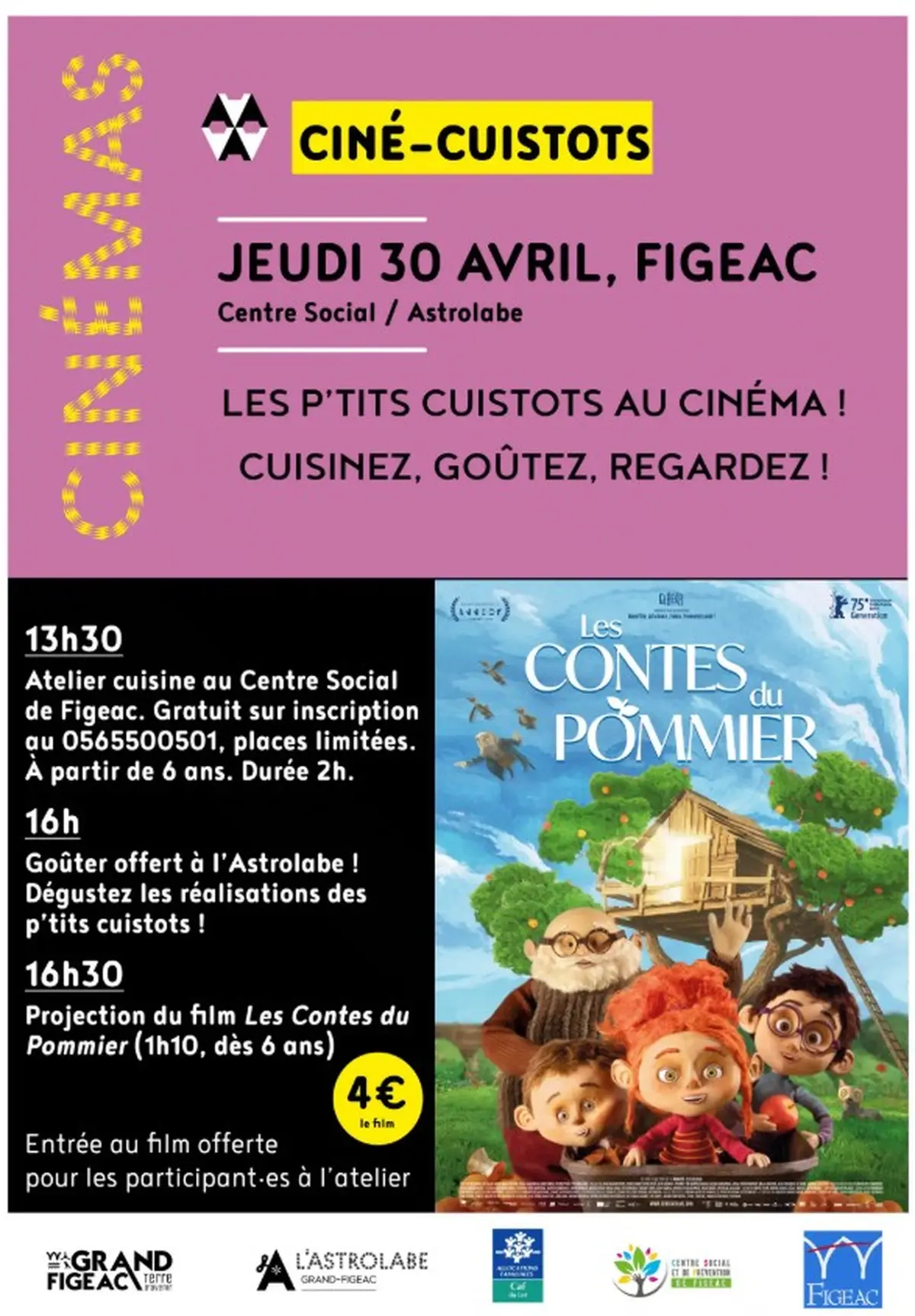 Les p'tits cuistots au ciné ! avec le Cinéma Charles Boyer Figeac