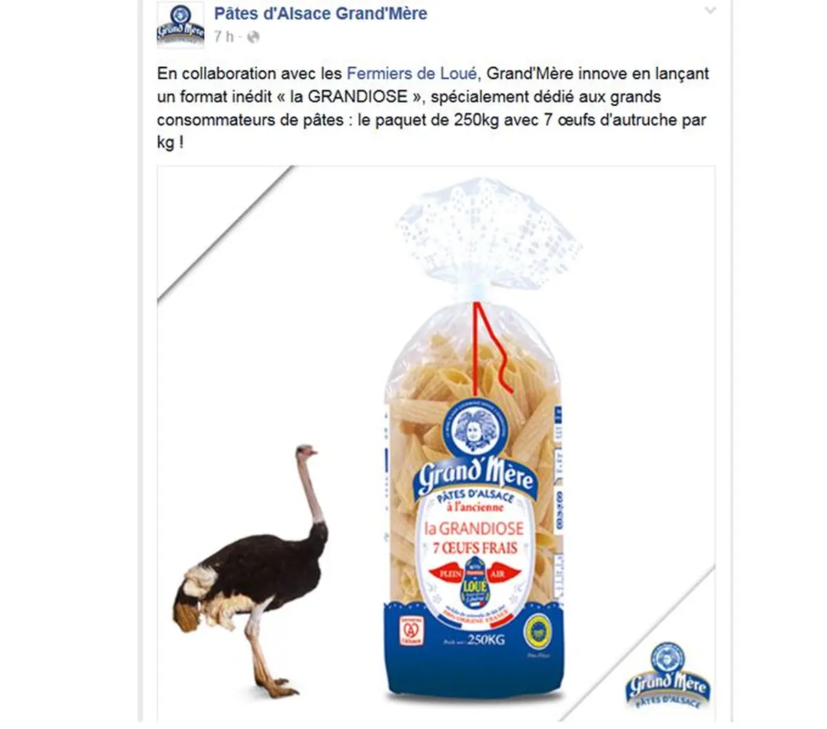 Les pâtes Grand-Mère : un nouveau paquet de 250 kg !