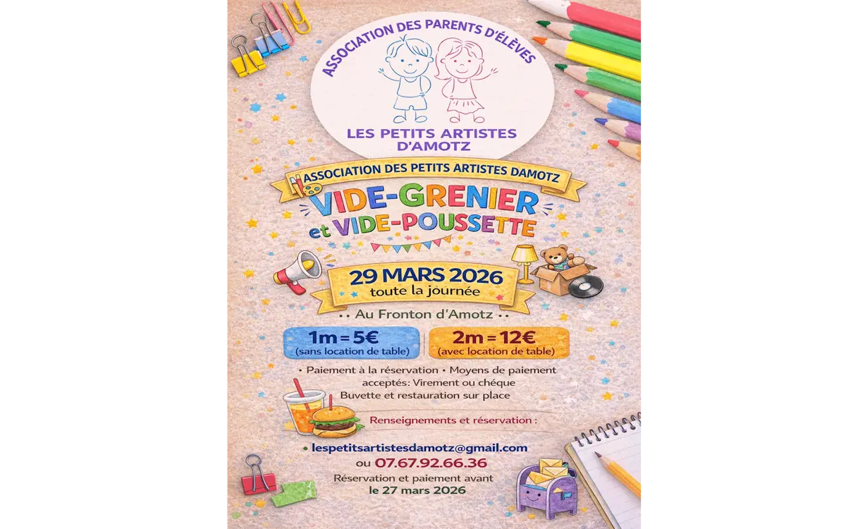 Les petits artistes d'amotz : vide grenier - vide poussette