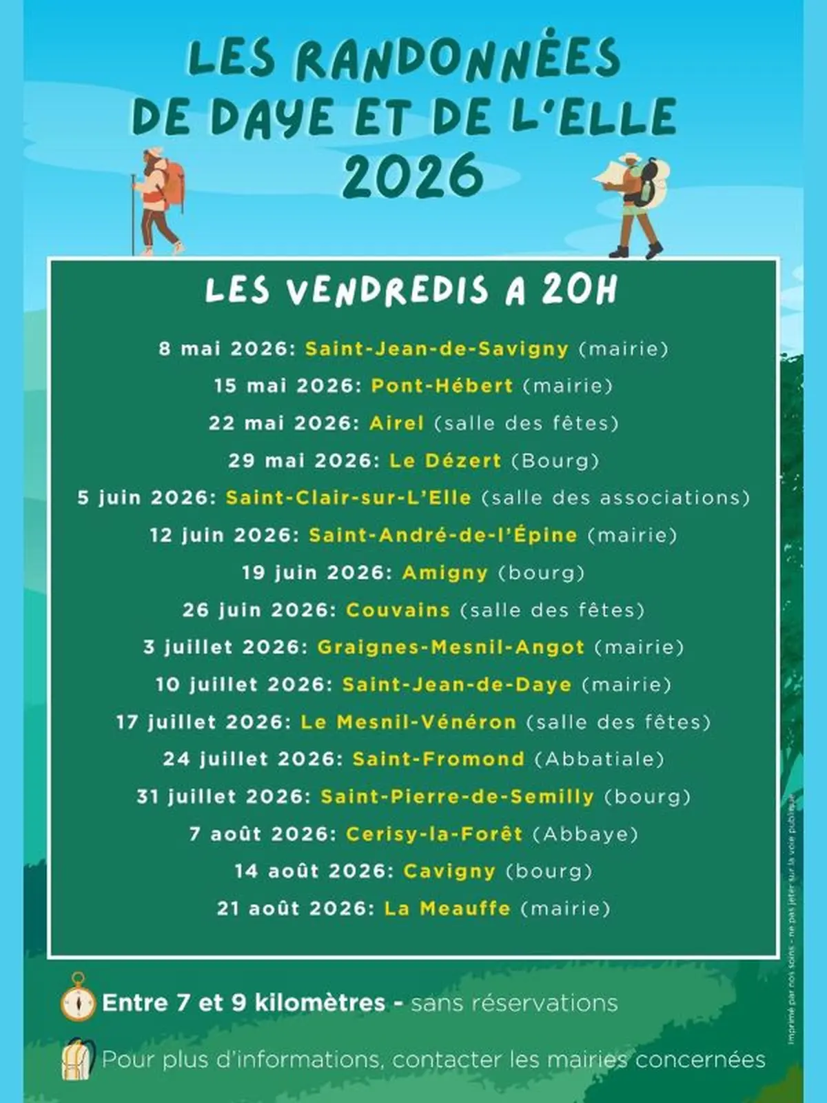 Les randonnées de Daye et de l'Elle