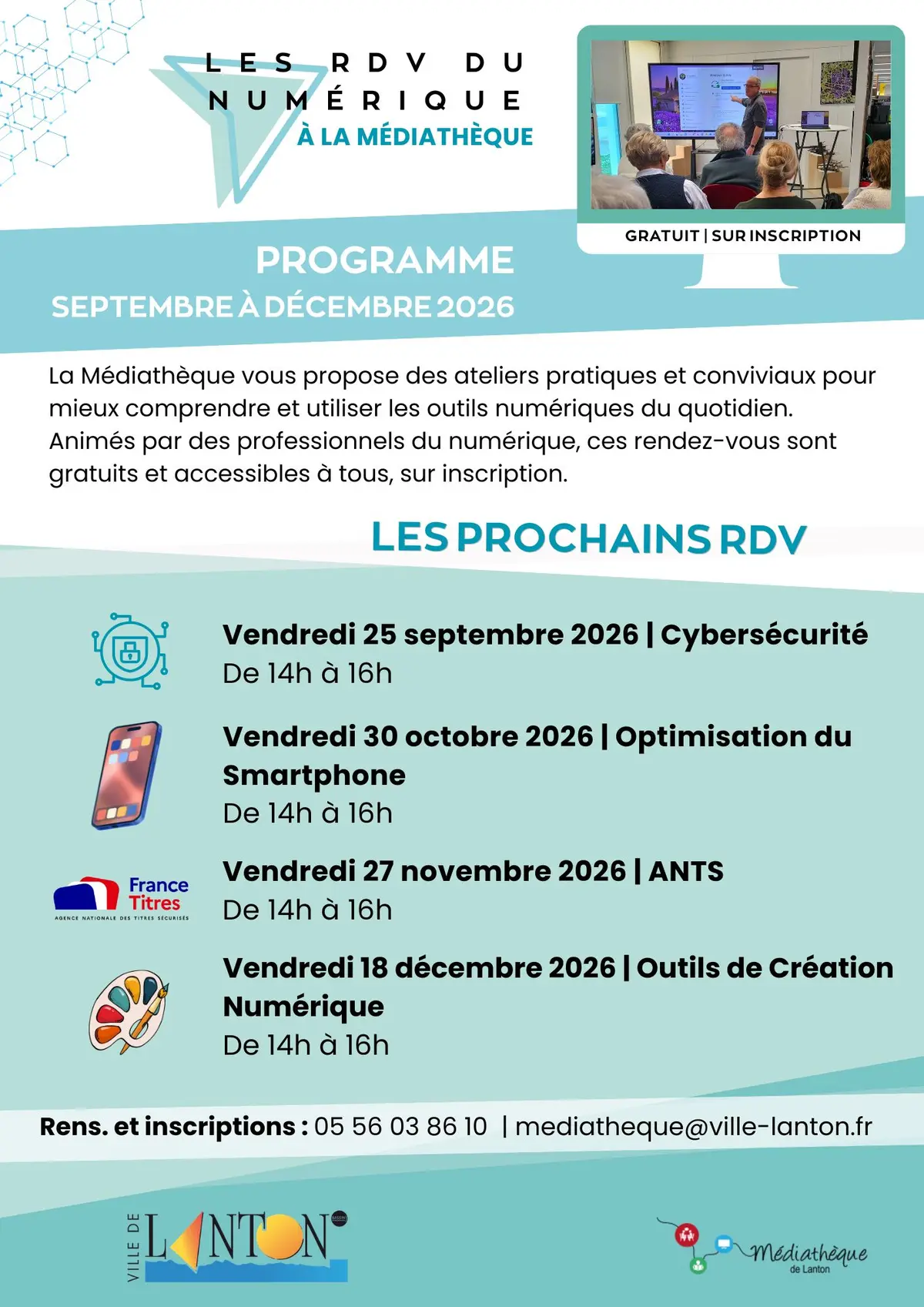 Les RDV du numérique à la mediathéque