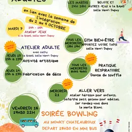 Les rendez-vous d'octobre à la BAMS