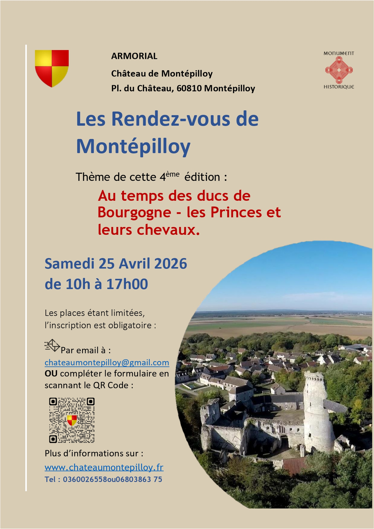 Les Rendez-vous de Montépilloy - « Au temps des ducs de Bourgogne - Les Princes et leurs chevaux » au Château de Montépilloy