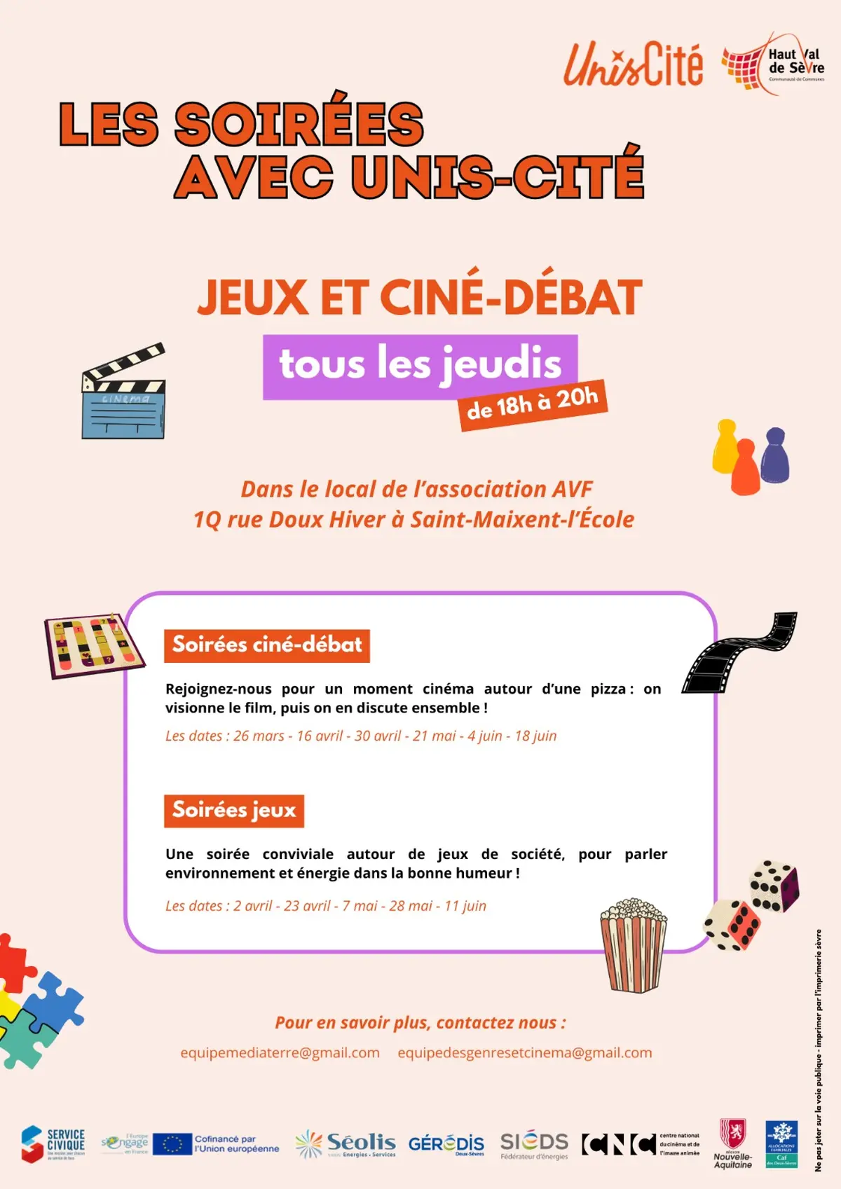 Les soirées avec Unis-Cité: Soirées jeux