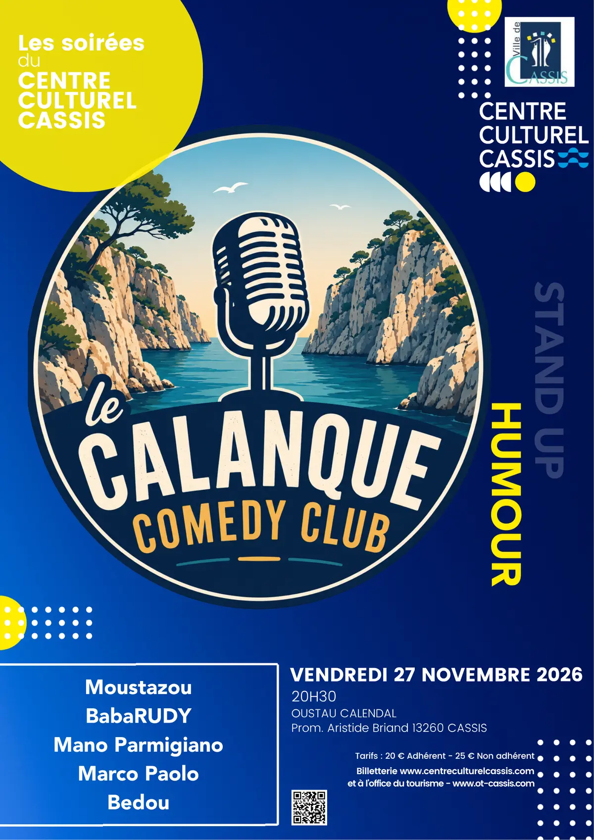 Les soirées du Centre Culturel Cassis - Le Calanque Comedy Club
