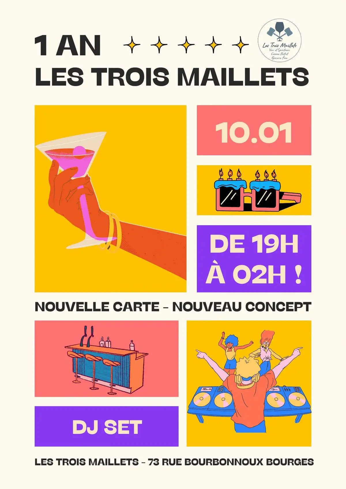 Les Trois Maillets fêtent leur 1 an !