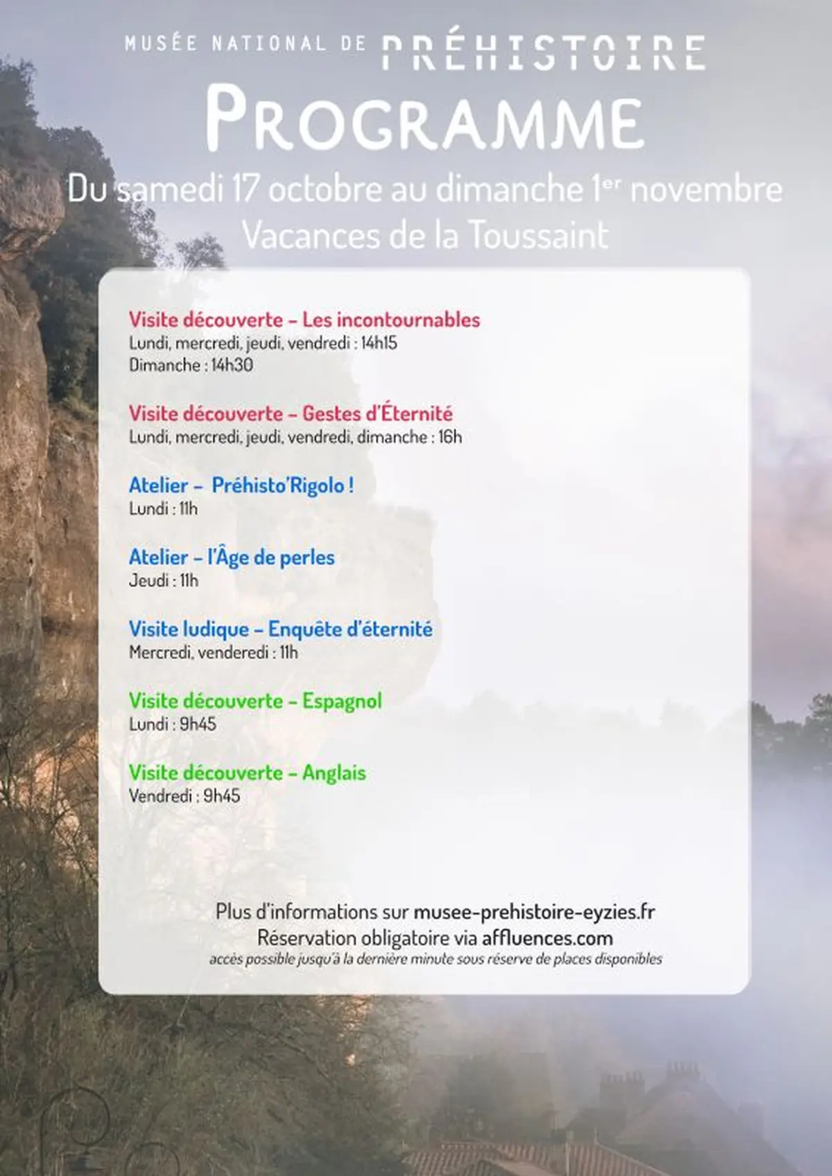 Les vacances d'automne au Musée national de Préhistoire