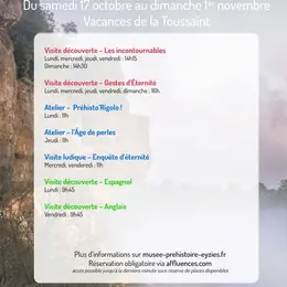 Les vacances d'automne au Musée national de Préhistoire