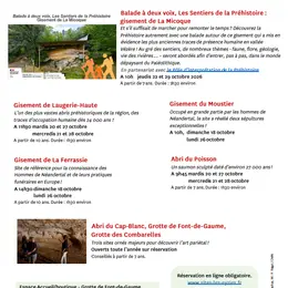 Les vacances d'automne sur les Sites préhistoriques de la vallée de la Vézère