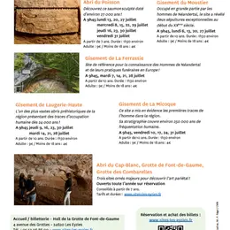 Les vacances de juillet sur les Sites préhistoriques de la vallée de la Vézère