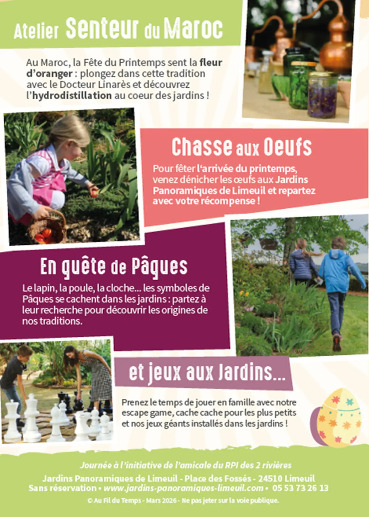 Les vacances de Printemps au Jardins Panoramiques de Limeuil