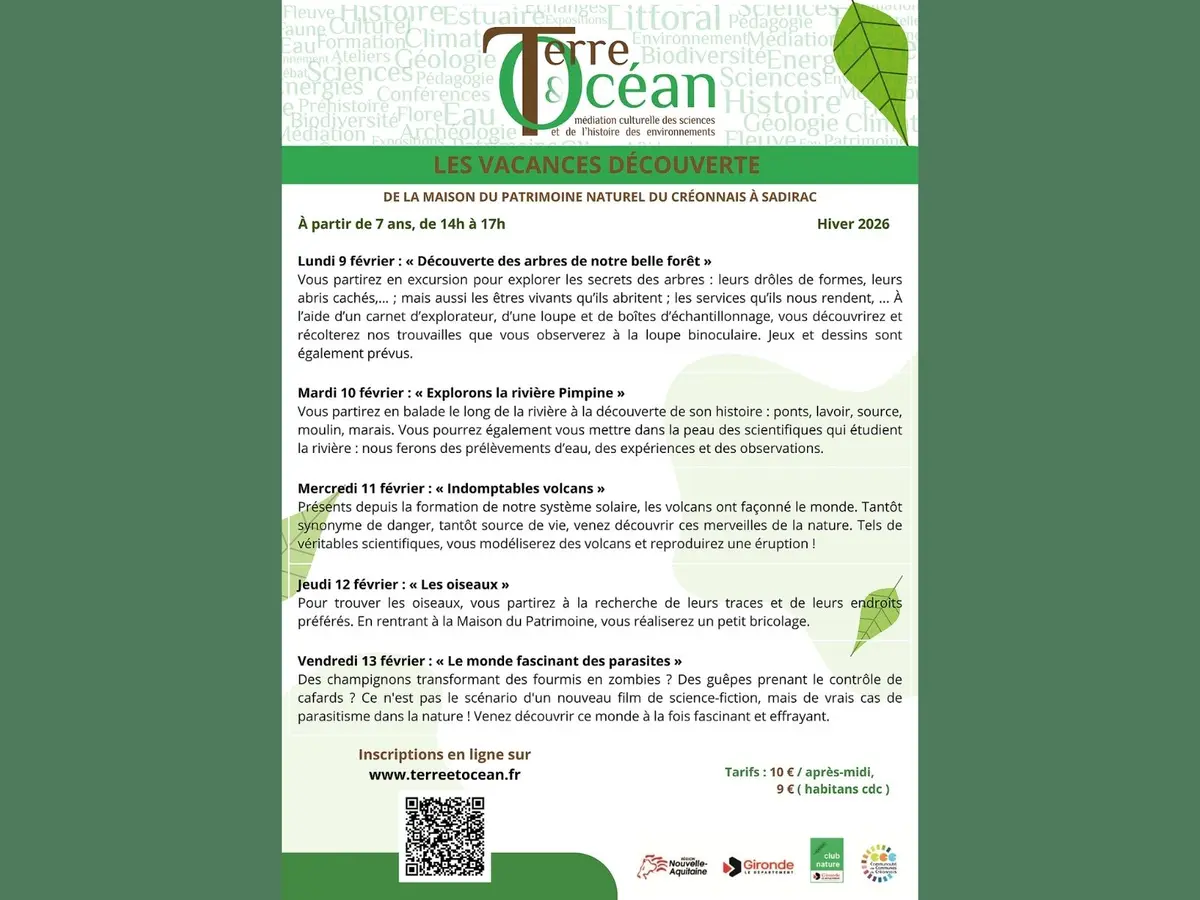 Les vacances découvertes à la Maison du Patrimoine Naturel du Créonnais