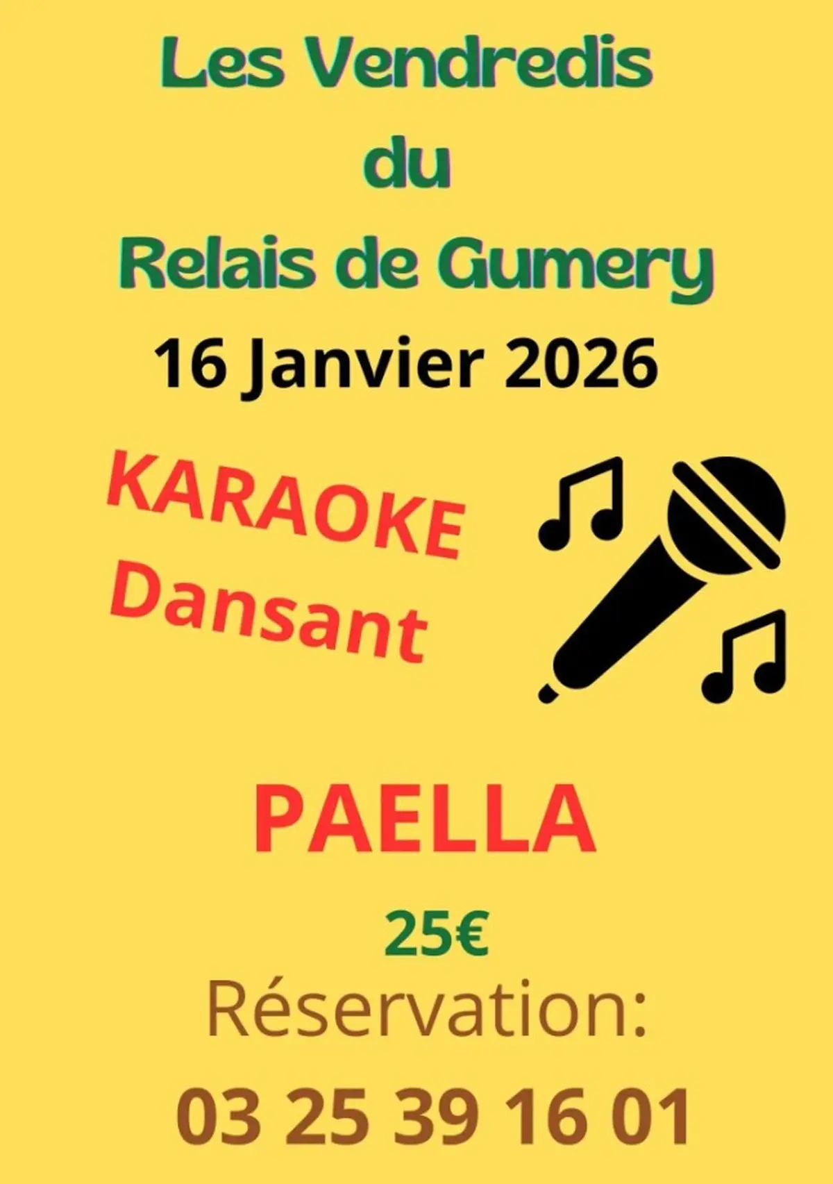 Les vendredis du Relais de Gumery - Karaoke &amp; Paella