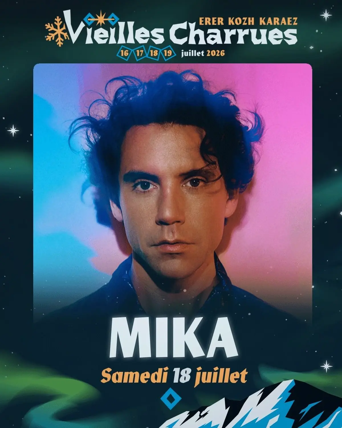 Mika à l'affiche des Vieilles Charrues 2026