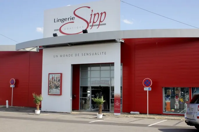 La devanture de la boutique Lingerie Sipp à Wittenheim. 