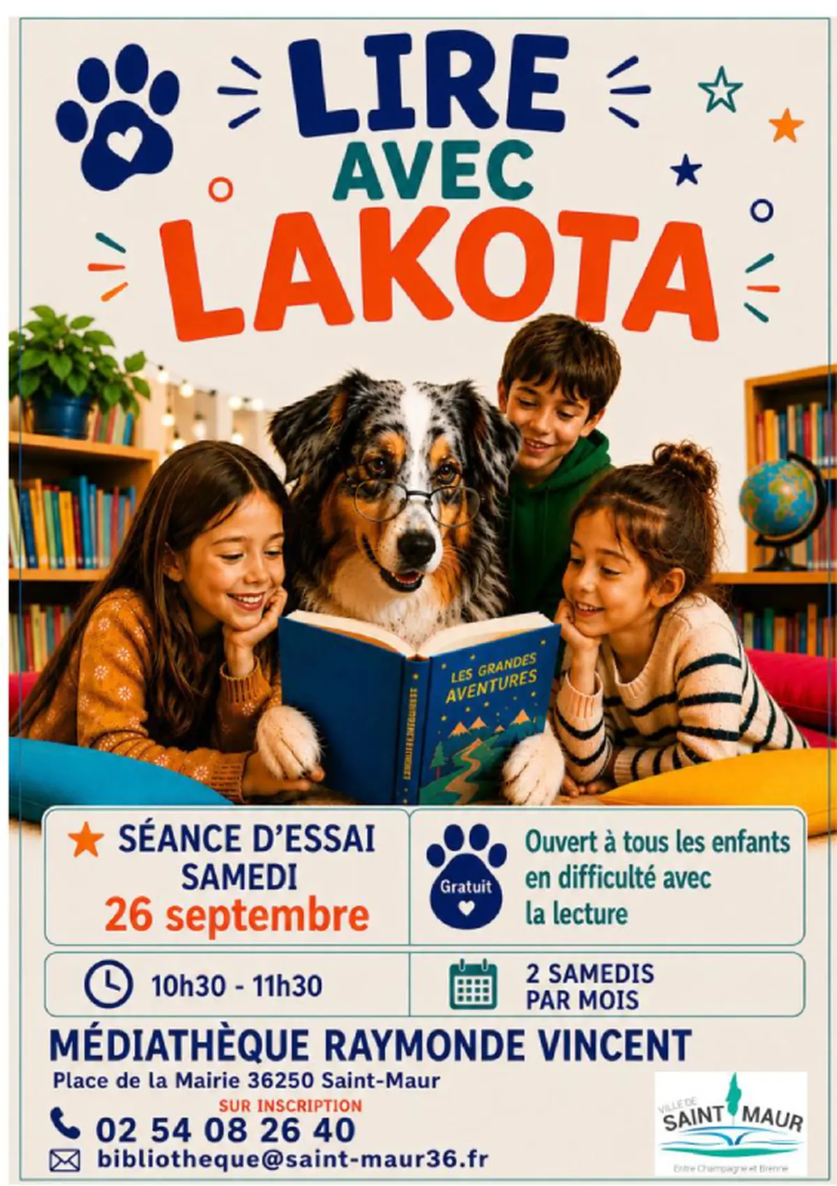Lire avec le chien Lakota
