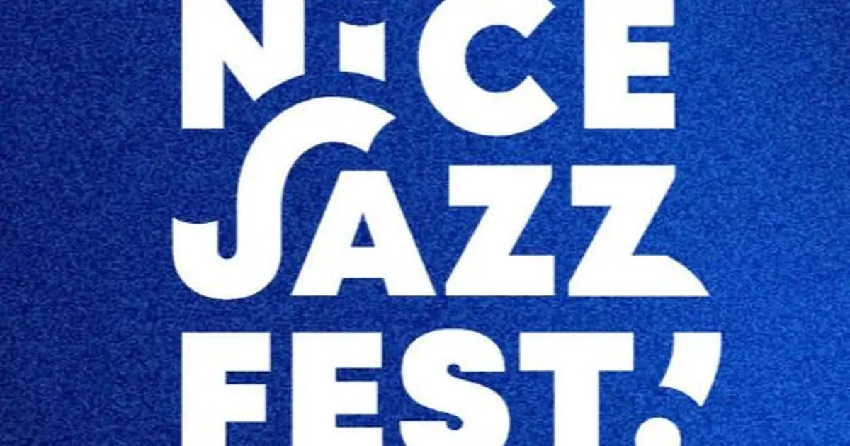 Le logo, sur fond bleu, du Nice Jazz Festival