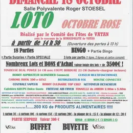 Loto au profit d'Octobre Rose