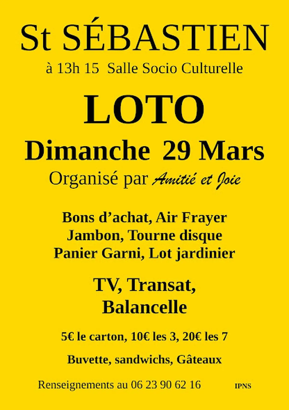 Loto d'amitié et joie