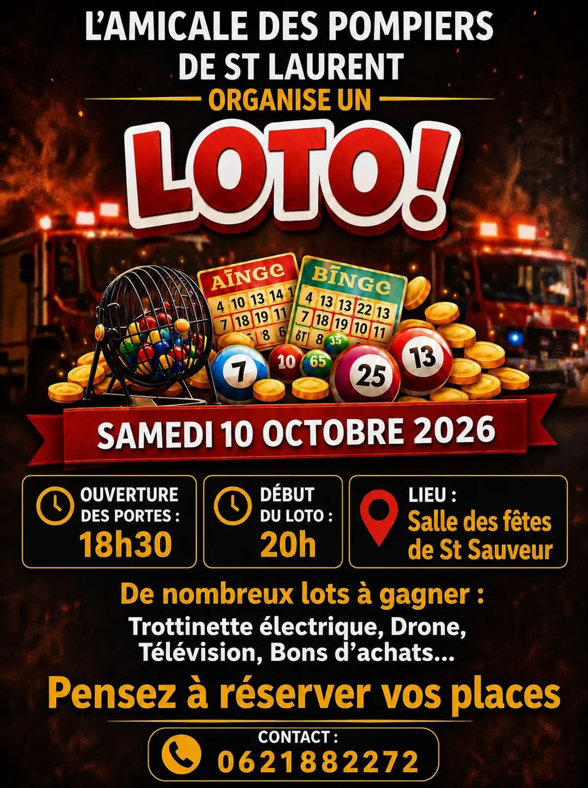 Loto de l'Amicale des Pompiers de St-Laurent
