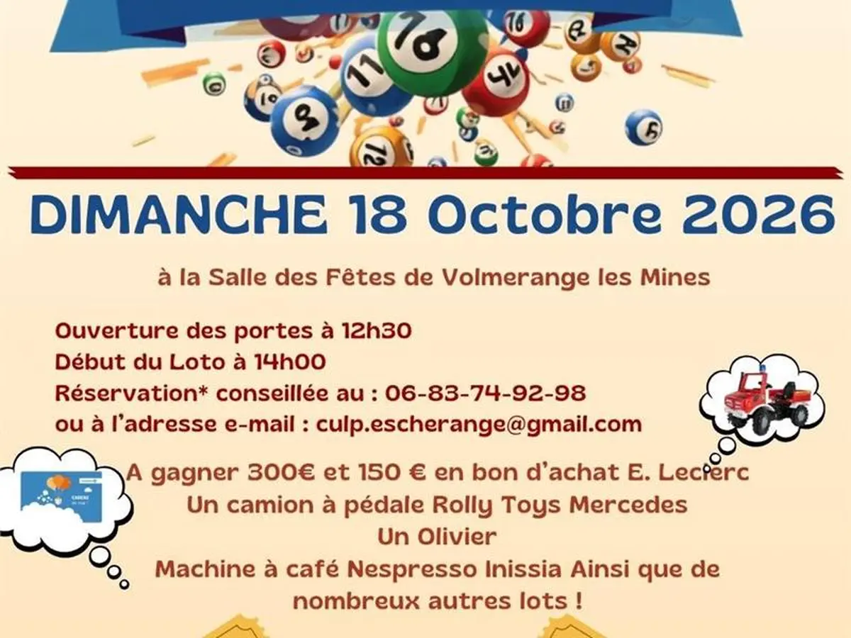 Loto de l'association Culture de l'Univers Lorrain et du Patrimoine