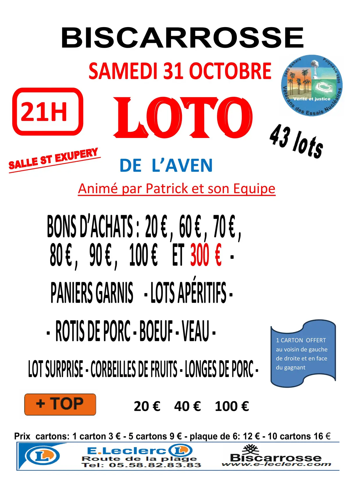 Loto de l'Aven animé par Patrick et son équipe