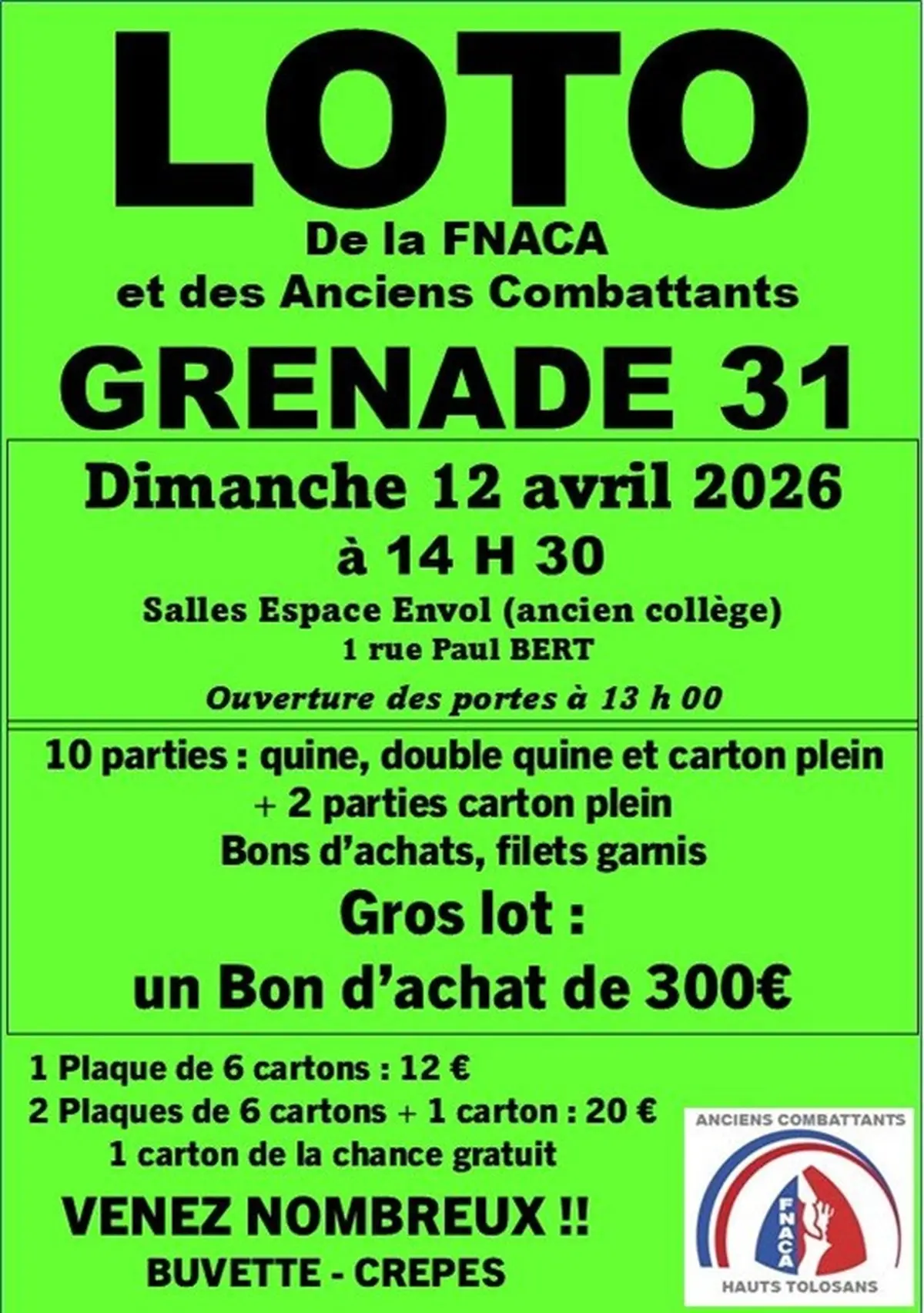 Loto De La Fnaca Et Anciens Combattants