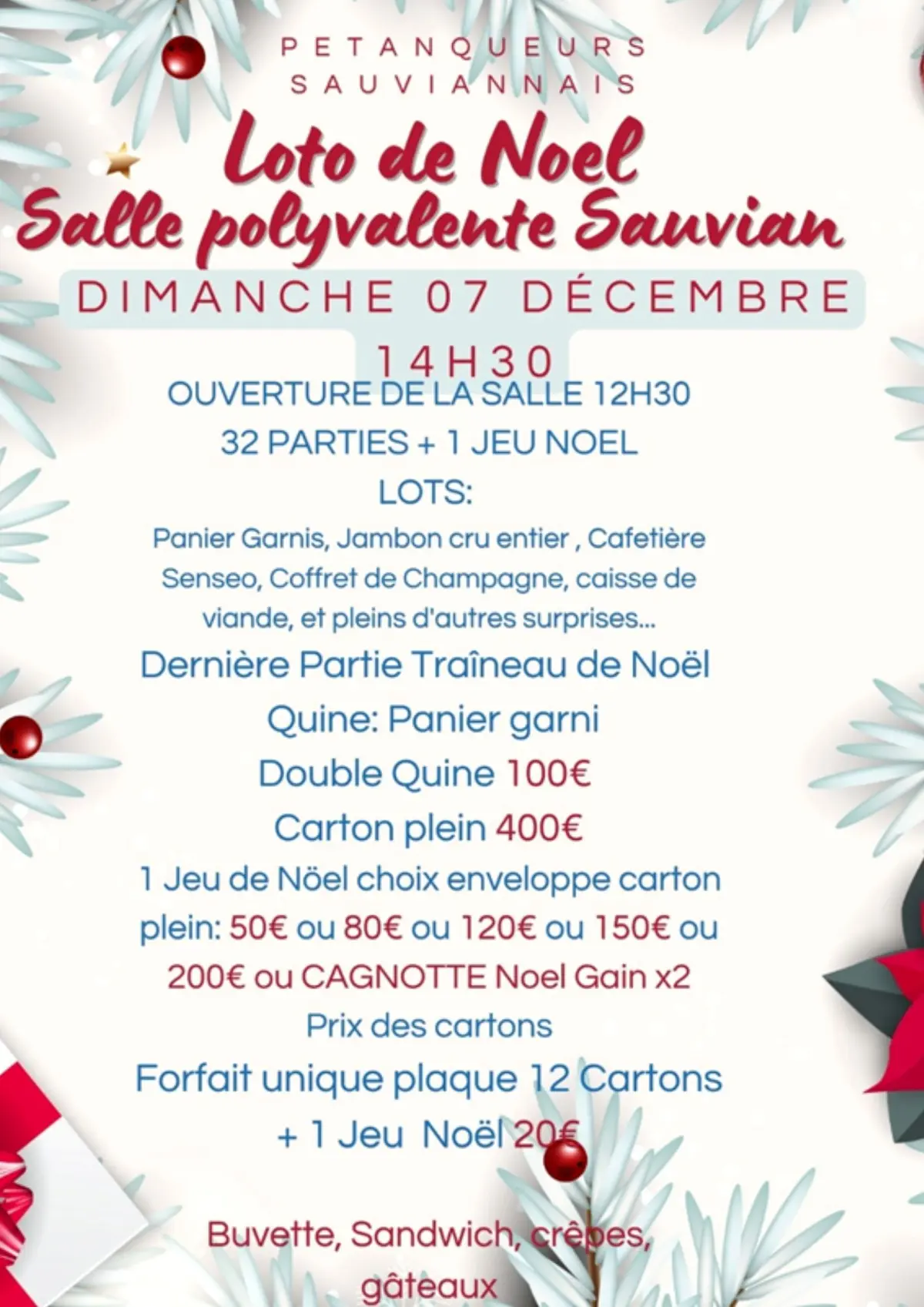 Loto De Noël Des Pétanqueurs Sauviannais