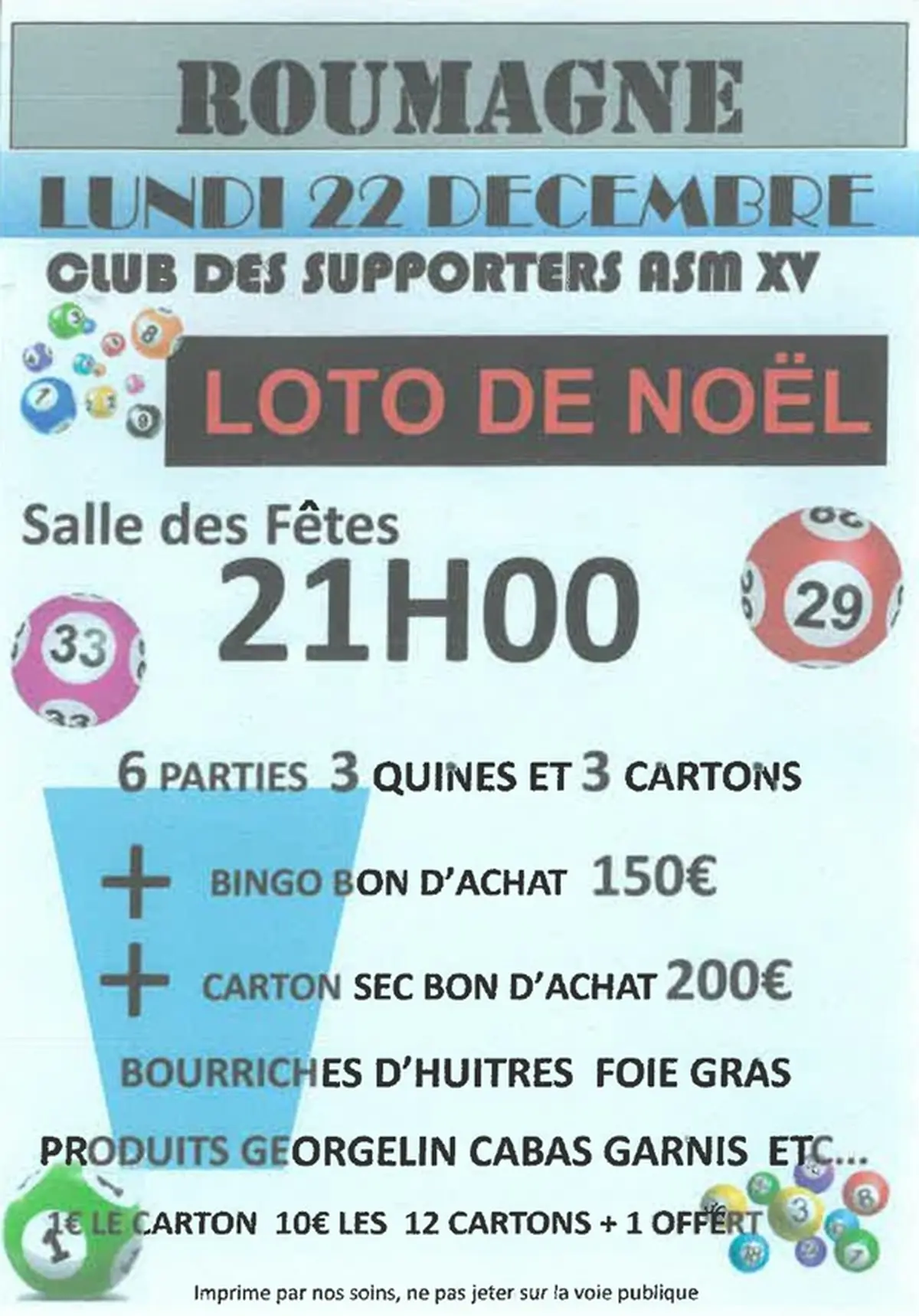 Loto des supporters de l'ASM XV