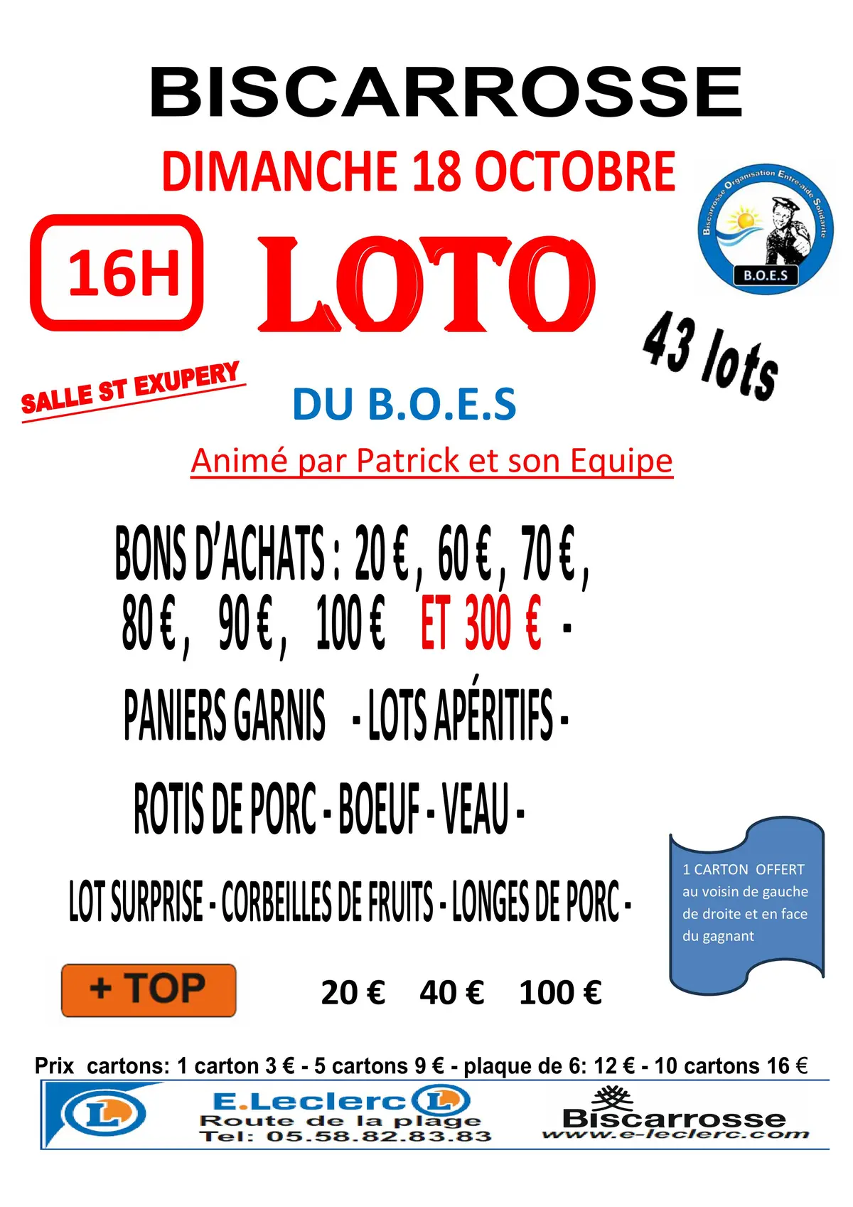 Loto du b.o.e.s  animé par patrick et son equipe