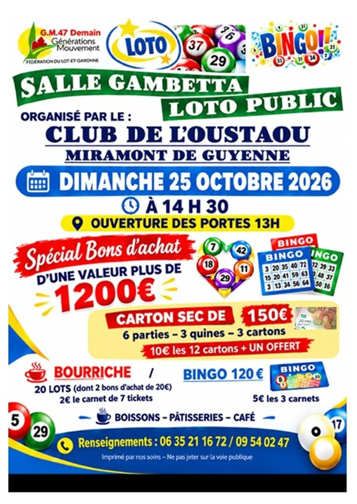 Loto du club de l'Oustaou