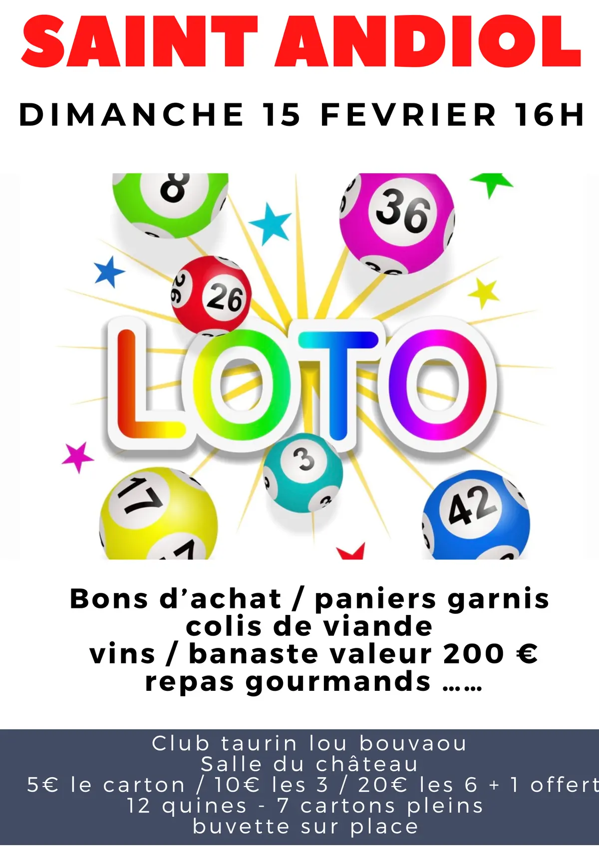 Loto du Club Taurin Lou Bouvaou