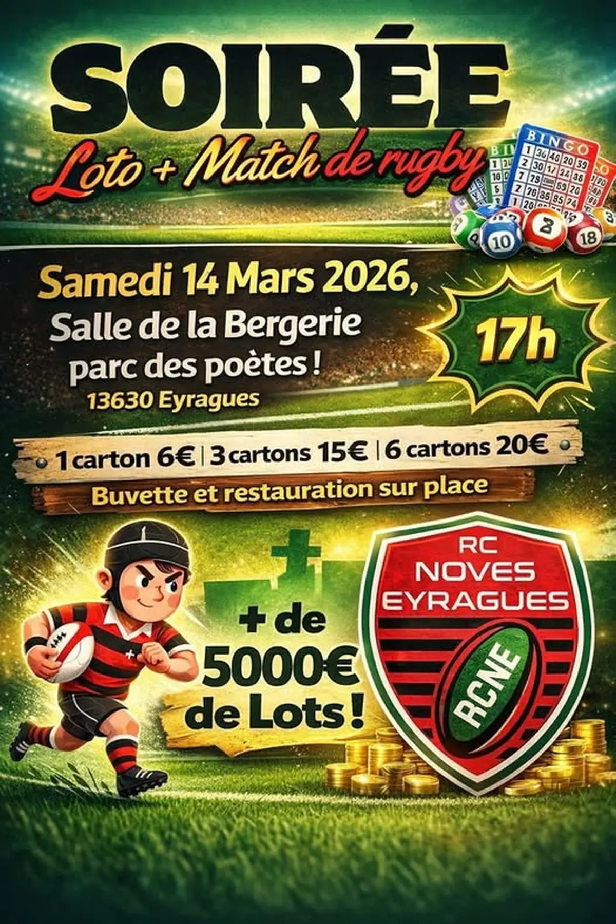 Loto du RCNE + match de rugby